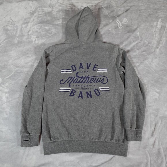 Dave Matthews Band Full Zip Hoodie Sweatshirt Mens Small Music Gray - Picture 1 of 9